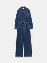 HUSH Evelyn Denim Relaxed Jumpsuit, Mid Authentic Wash