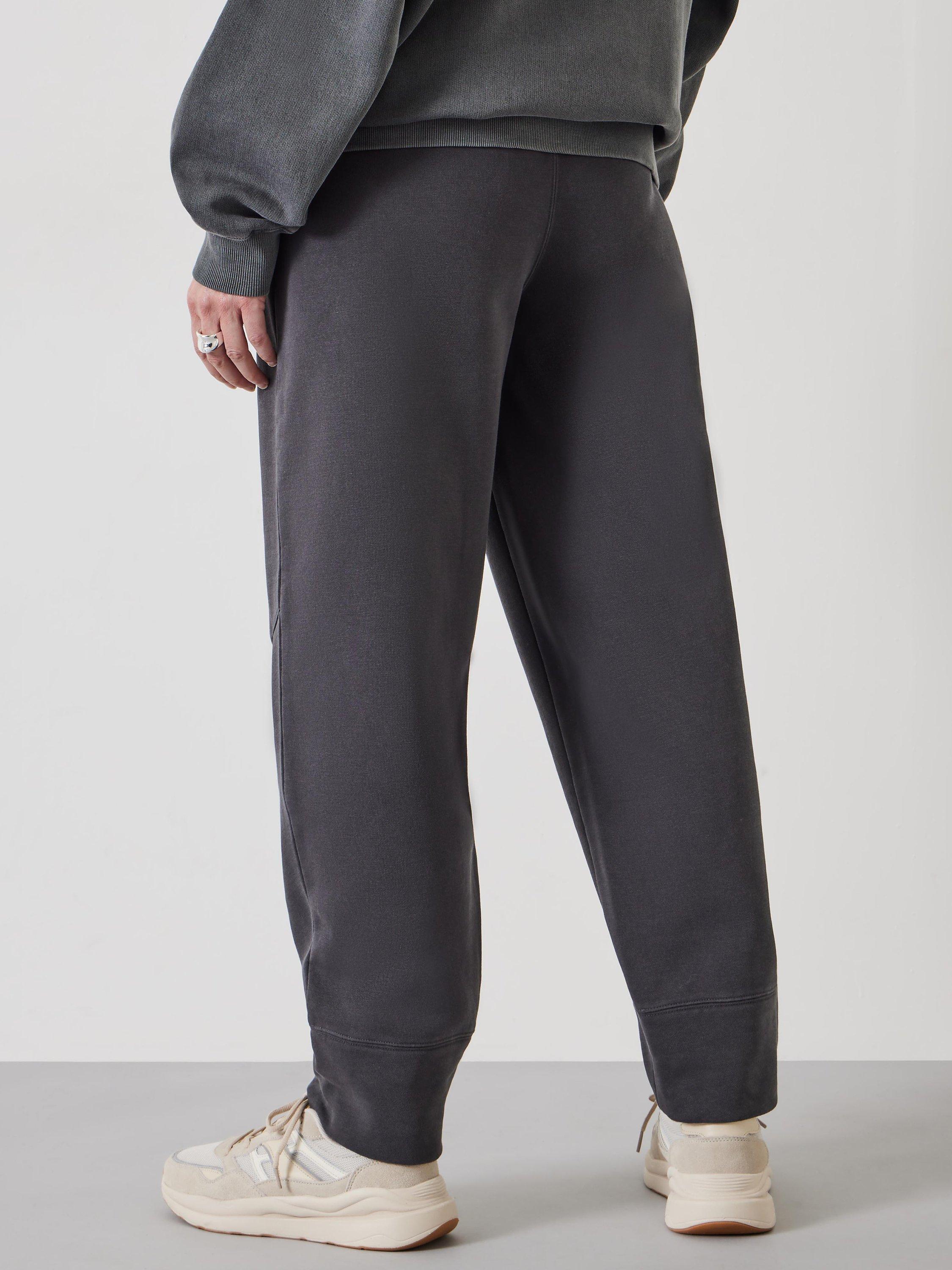 Product image 3 of 5, which shows HUSH Paxton Barrel Leg Cotton Blend Jersey Joggers, Ash Grey, 4
