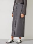 HUSH Farrah Column Maxi Cotton Skirt, Deep Grey