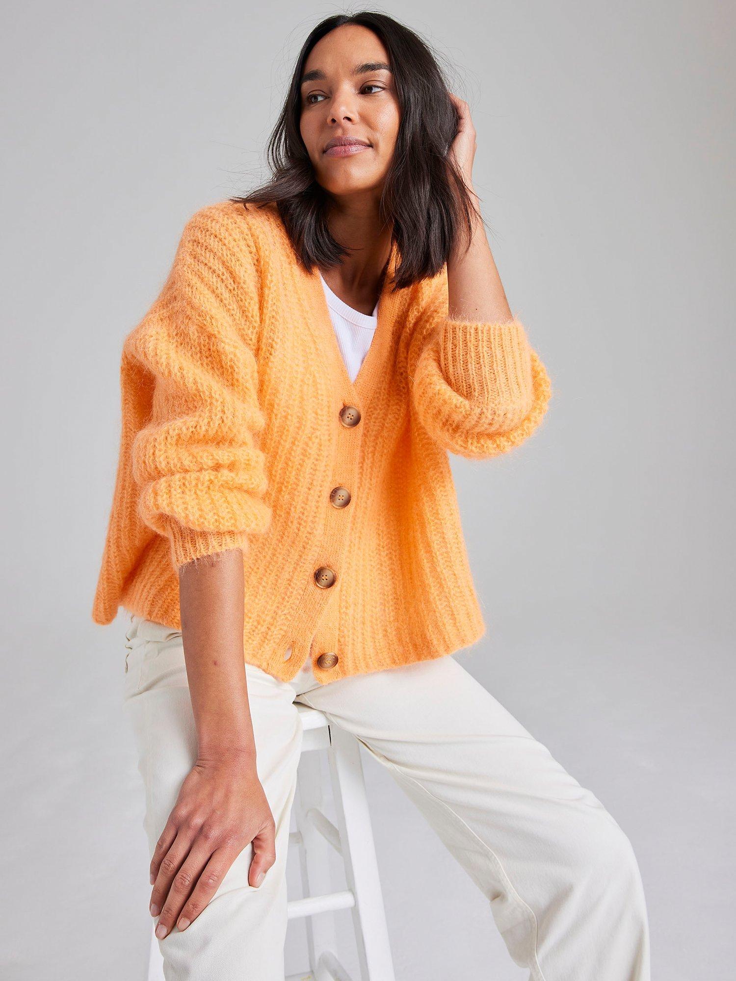 Cape Cove Sirena Alpaca Mohair Blend Cardigan, Apricot, L