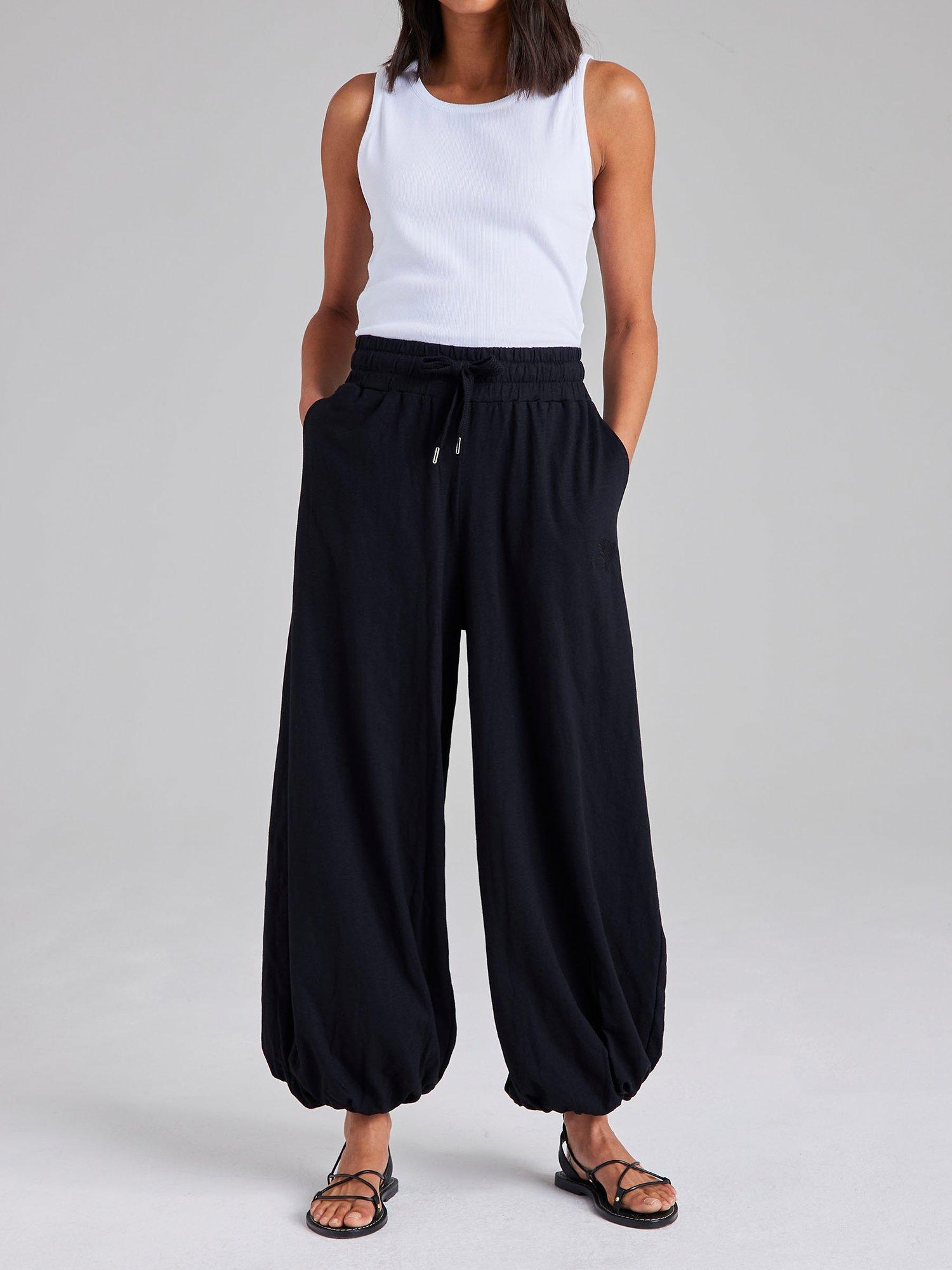 Cape Cove Sia Slub Jersey Trousers, Black