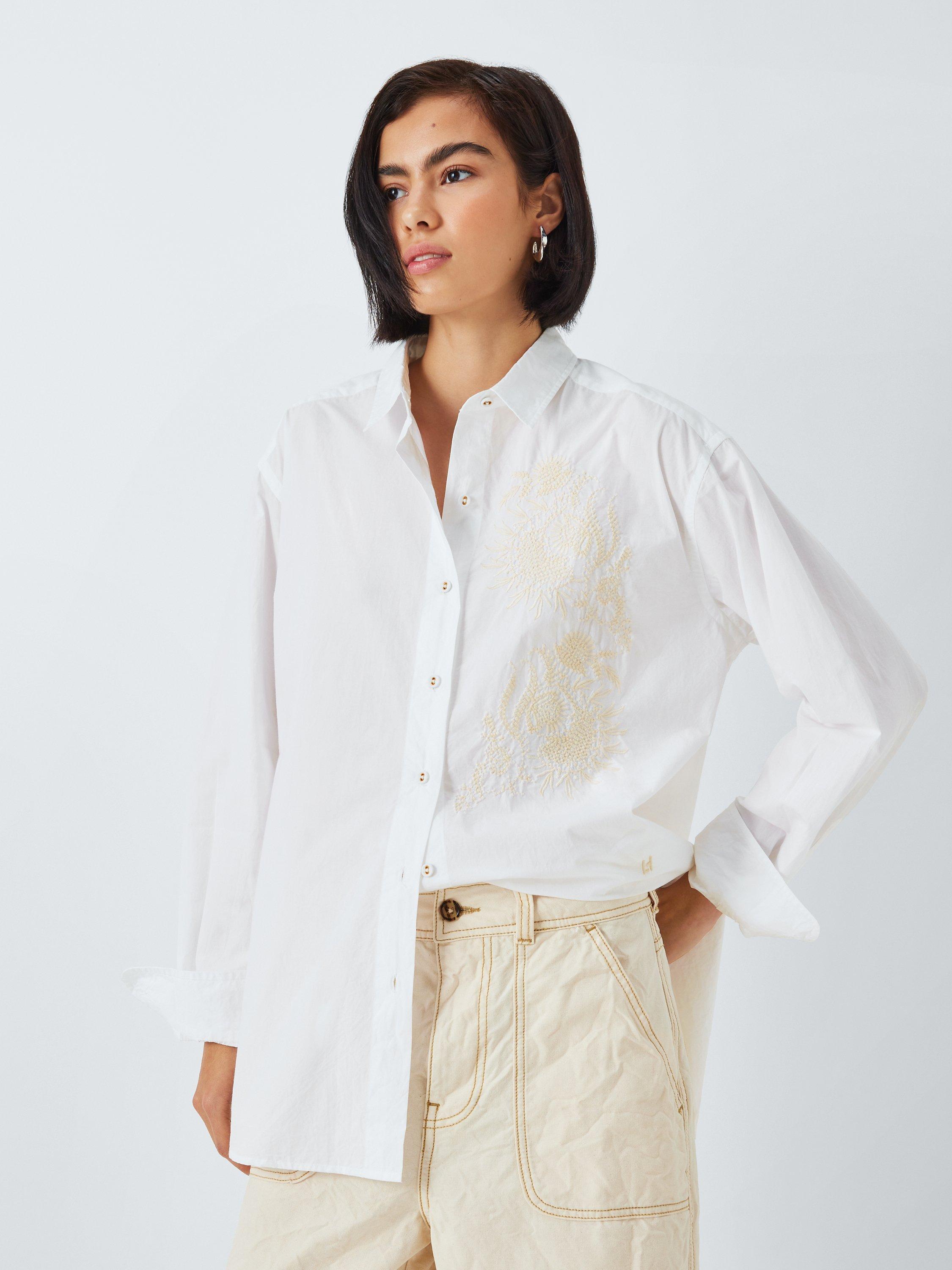 Leon & Harper Cadeau Embroidered Shirt, White