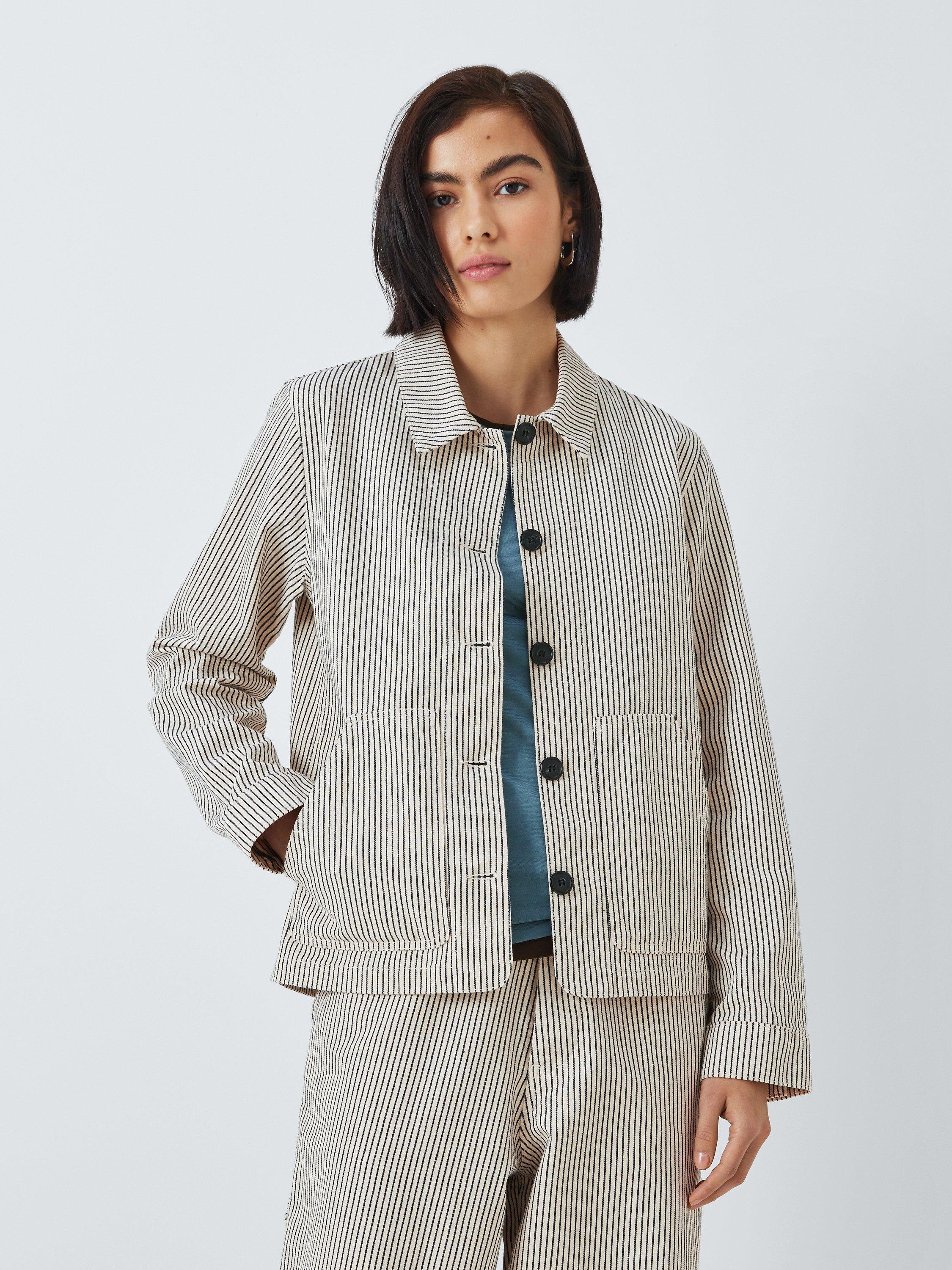 Leon & Harper Verdil Stripe Jacket, Ecru