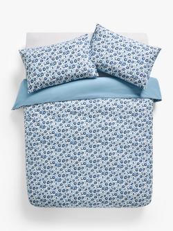 John Lewis Thora Reversible Duvet Cover Set, Blue