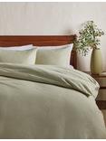 John Lewis Euan Stripe Brushed Cotton Bedding, Green