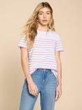 White Stuff Abbie Stripe T-Shirt, Ivory/Multi