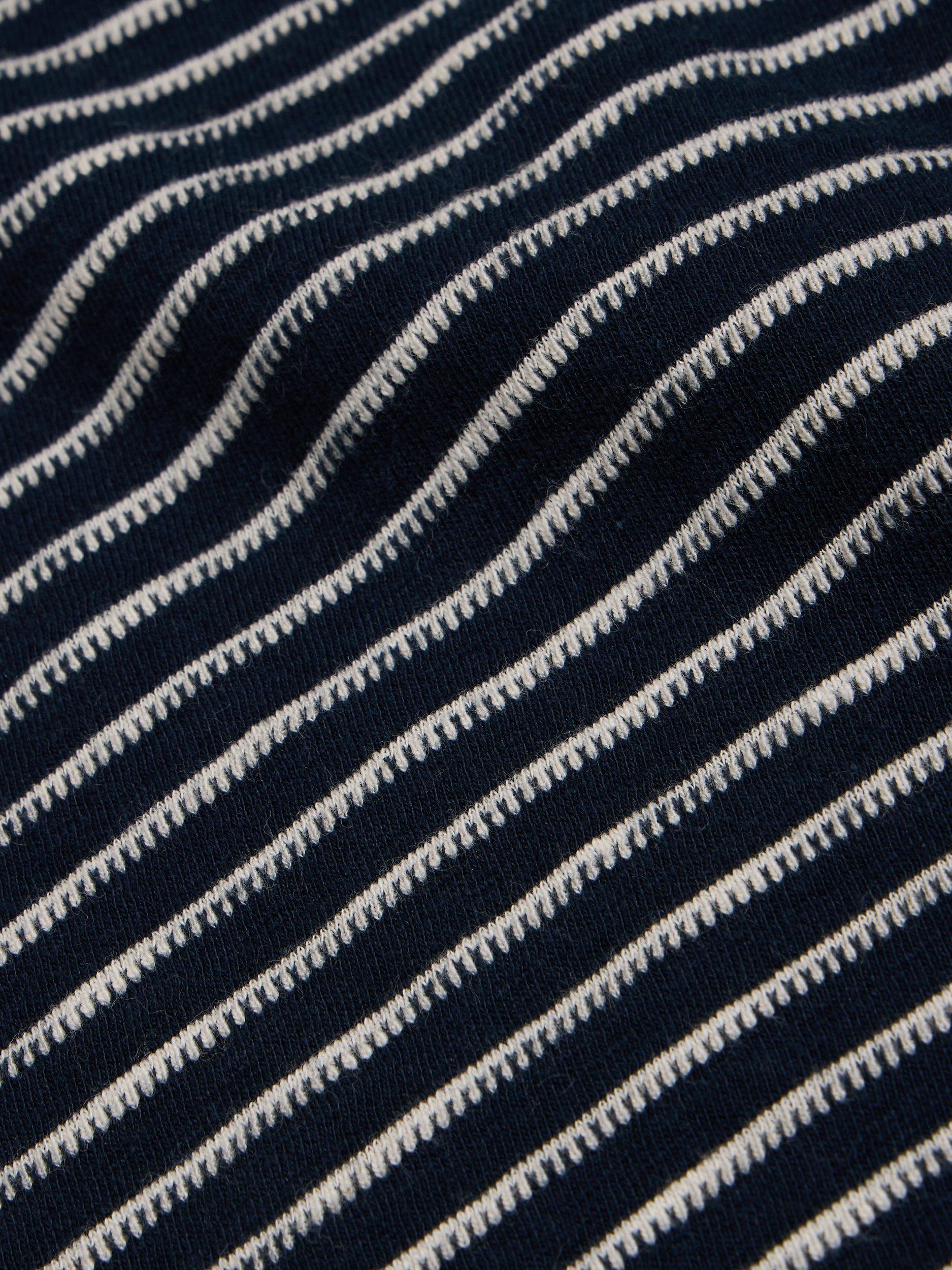 Product image 6 of 7, which shows White Stuff Abbie Embroidered Stripe Cotton T-Shirt, Ivory/Black, 24
