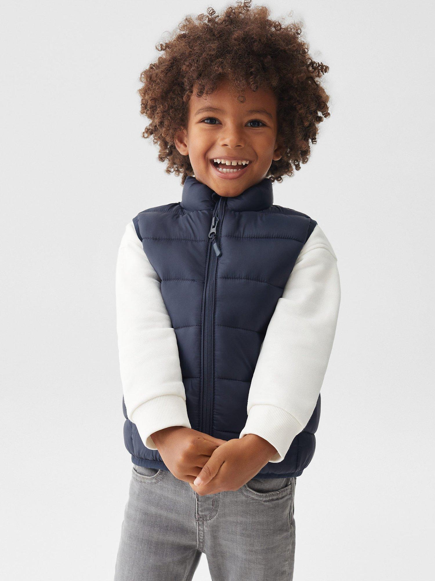 Mango Baby Alvarito Quilted Gilet, Navy