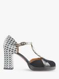 Chie Mihara Dafaba Leather Heeled Sandals, Black Dali Plomo