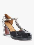 Chie Mihara Dafaba Leather Heeled Sandals, Black Dali Plomo