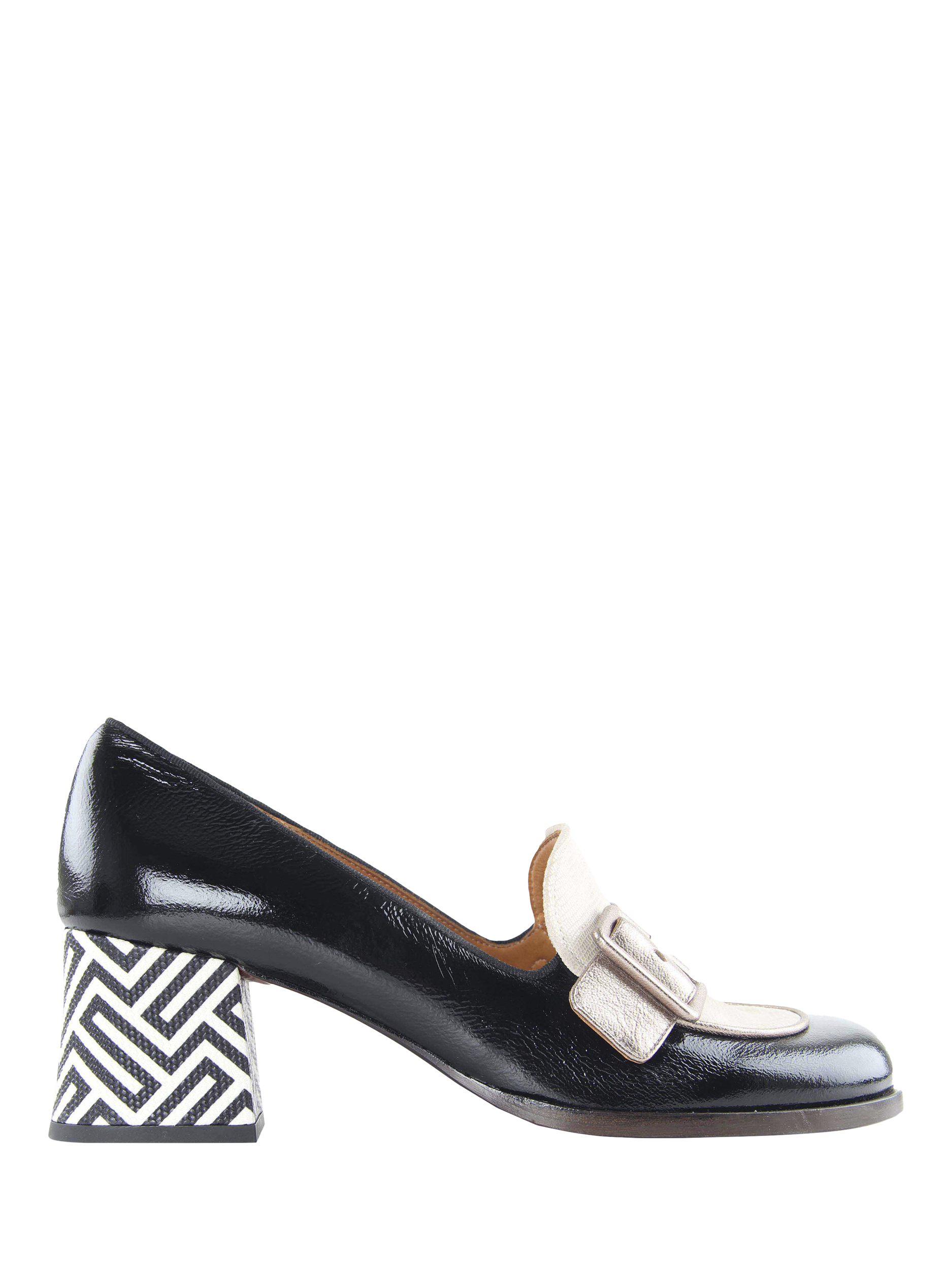 Chie Mihara Teisin Leather Heeled Loafers Black Dali Iron