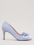 Phase Eight Knot Detail Peeptoe Shoes, Pale Blue