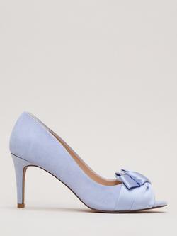 Phase Eight Knot Detail Peeptoe Shoes, Pale Blue