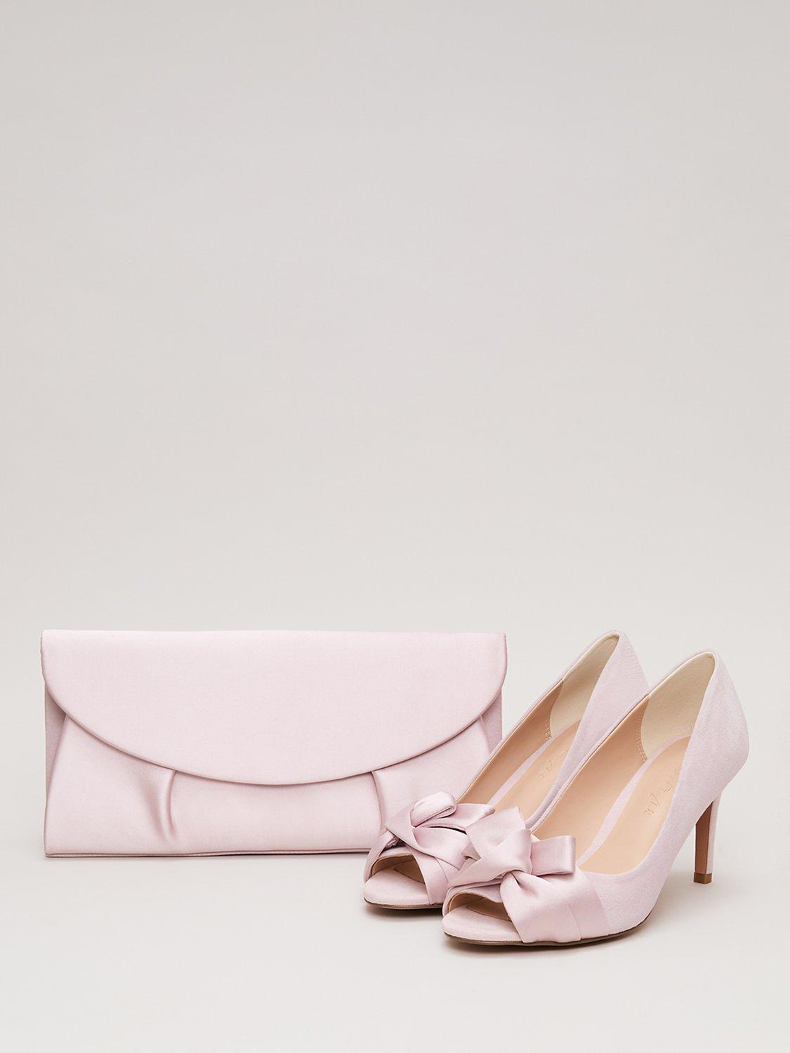 Phase Eight Knot Detail Peeptoe Shoes Pale Pink