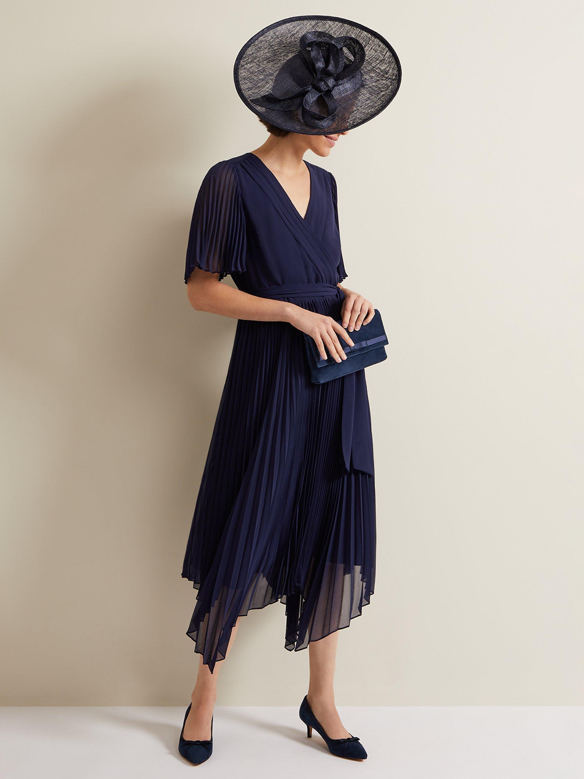 Product image 6 of 9, which shows Phase Eight Bow Kitten Heel Shoes, Navy, EU38