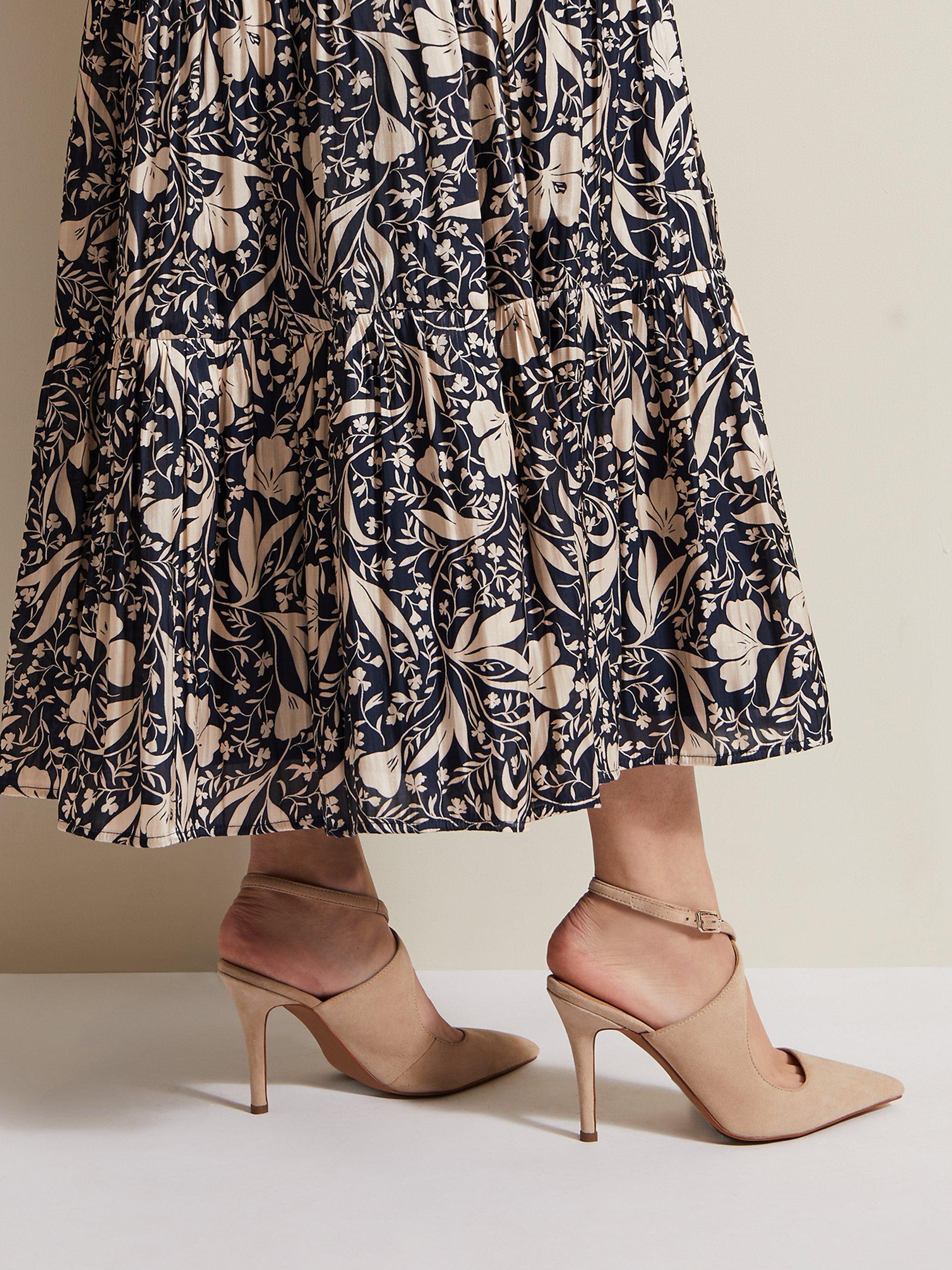 Product image 7 of 8, which shows Phase Eight Suede Cross Ankle Strap High Heel Shoes, Neutral, EU36