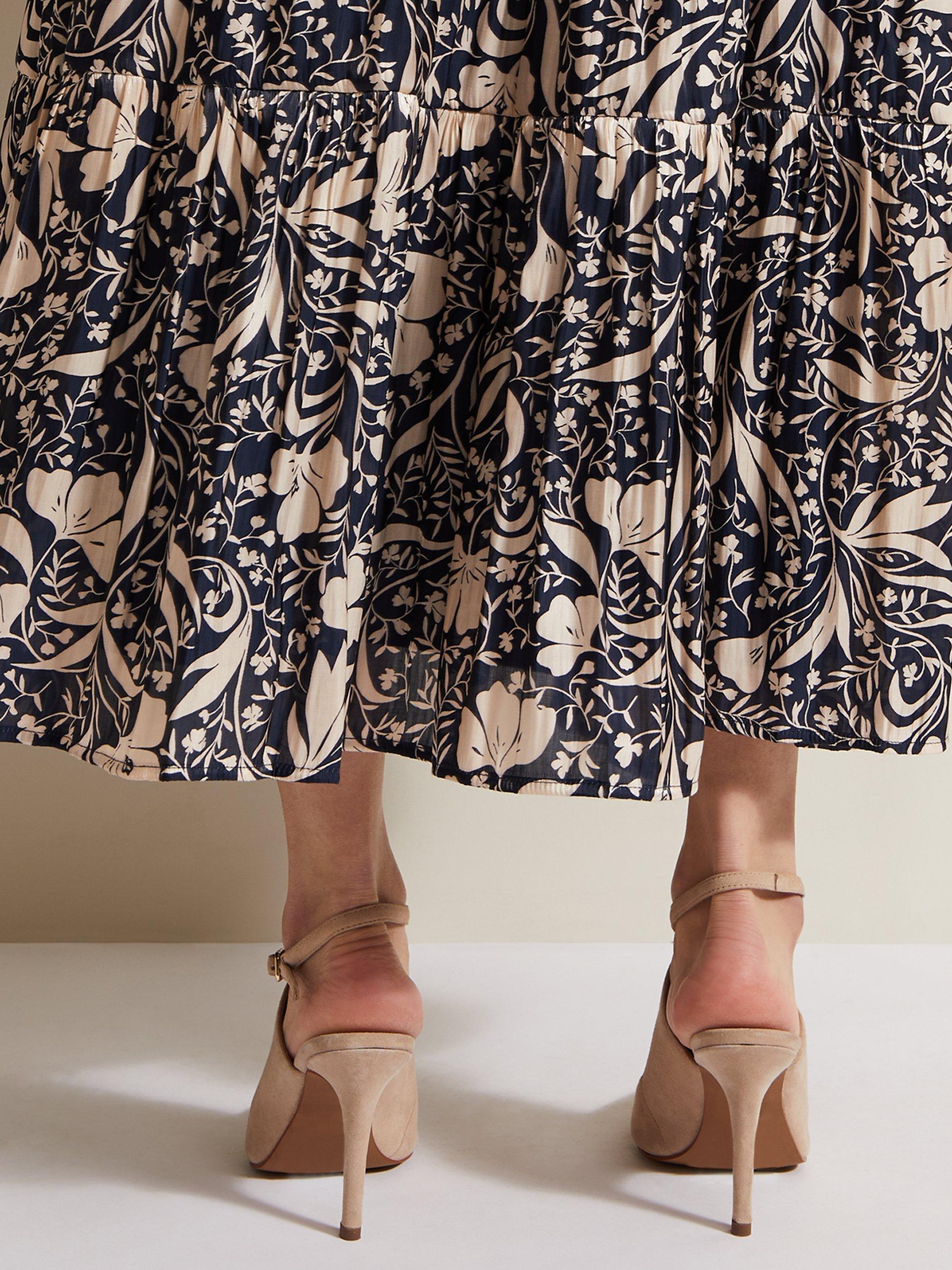 Product image 8 of 8, which shows Phase Eight Suede Cross Ankle Strap High Heel Shoes, Neutral, EU36