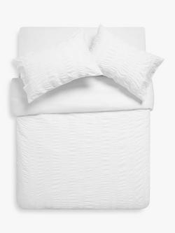 John Lewis Large Seersucker Duvet Cover Set, White