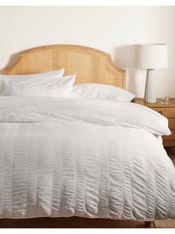 John Lewis Large Seersucker Duvet Cover Set - view 2, White