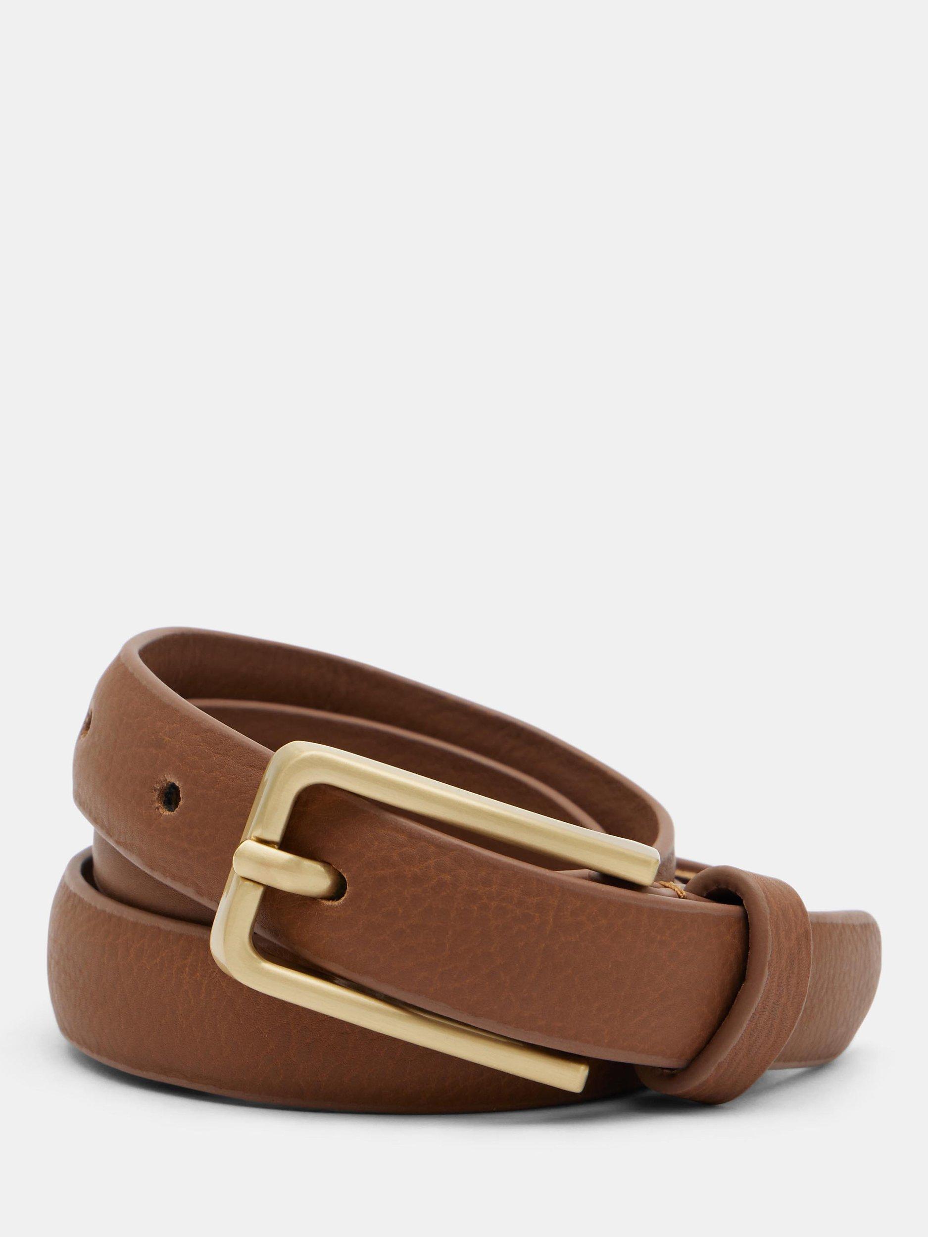 HUSH Priyanka Leather Jeans Belt, Tan, L