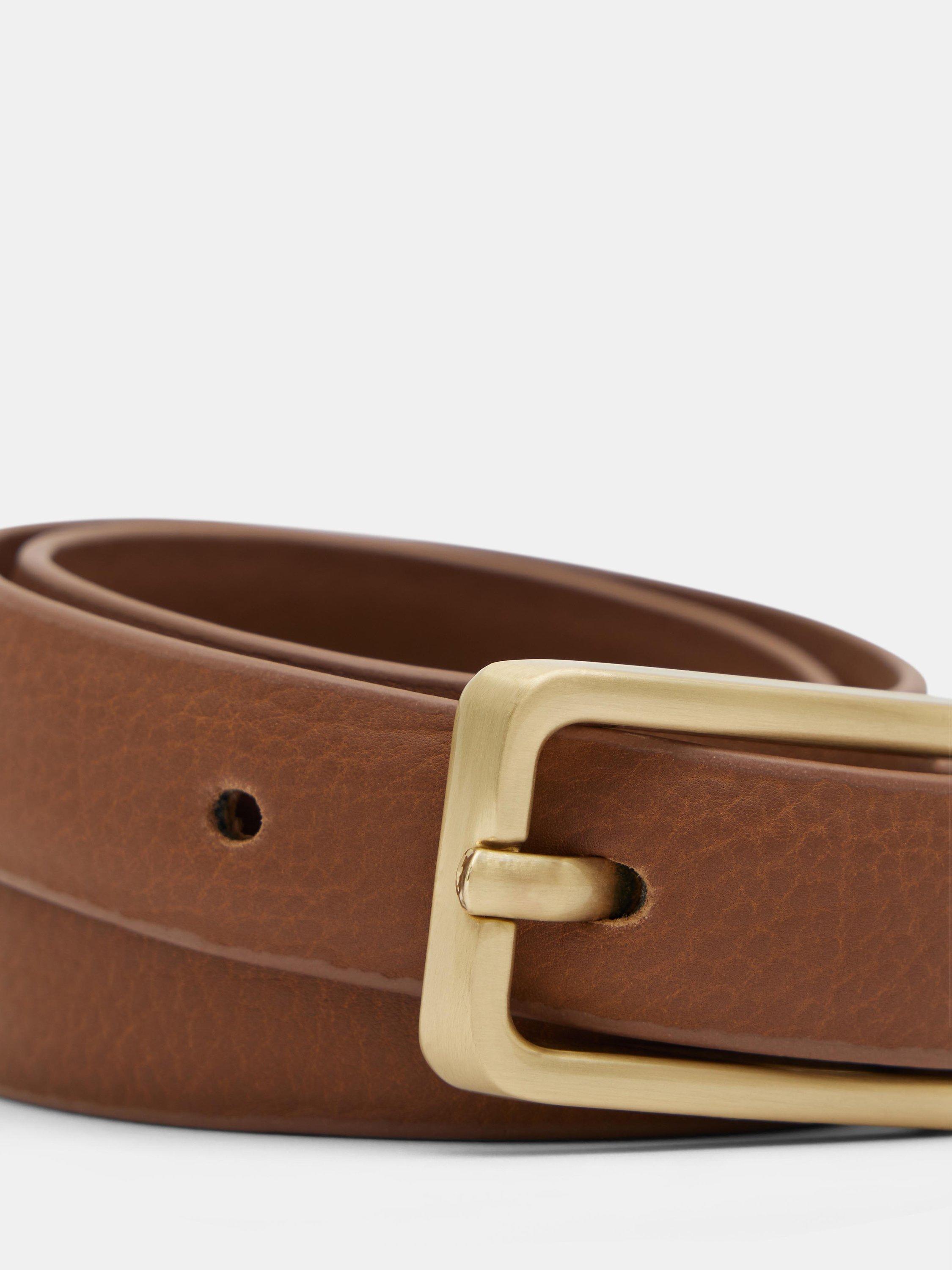 HUSH Priyanka Leather Jeans Belt, Tan, L