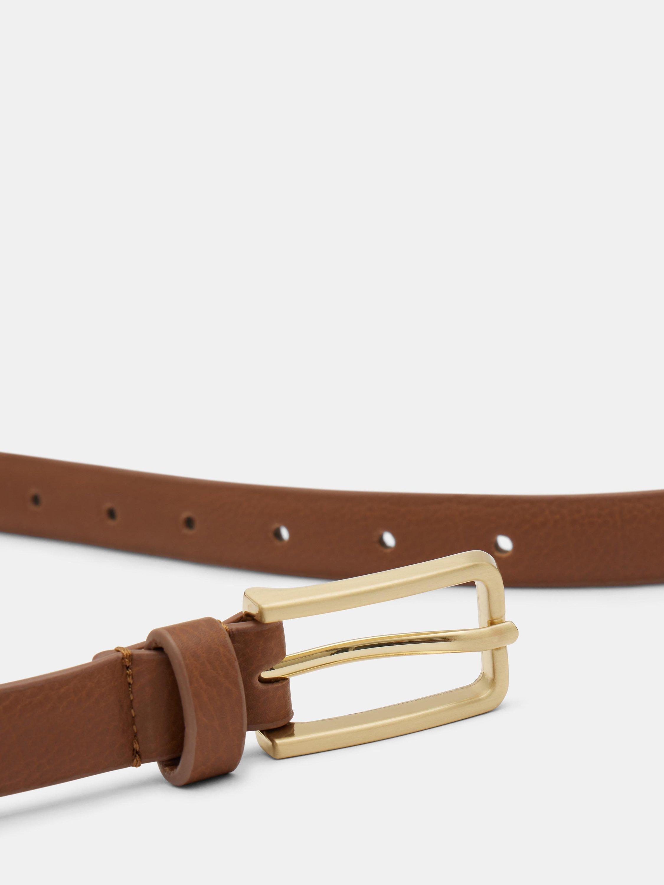 HUSH Priyanka Leather Jeans Belt, Tan, L