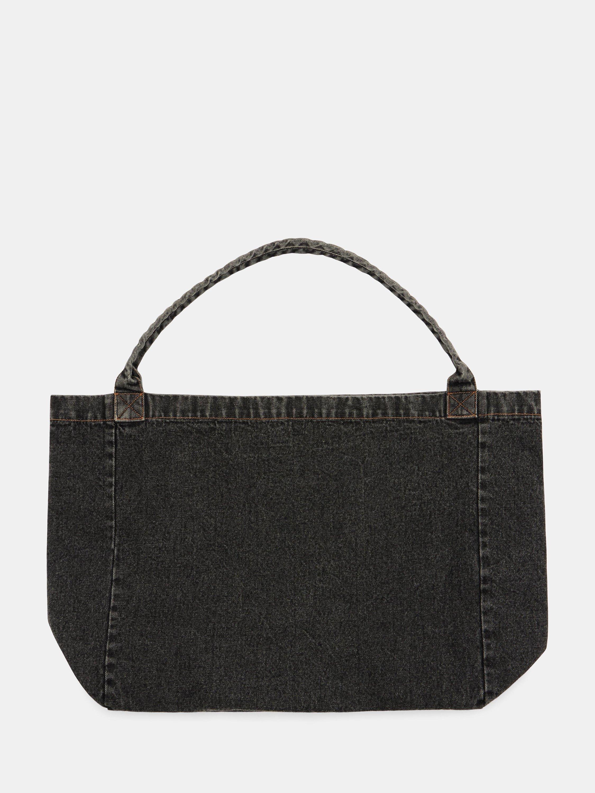 HUSH Britney Oversized Denim Tote Bag, Washed Black, One Size