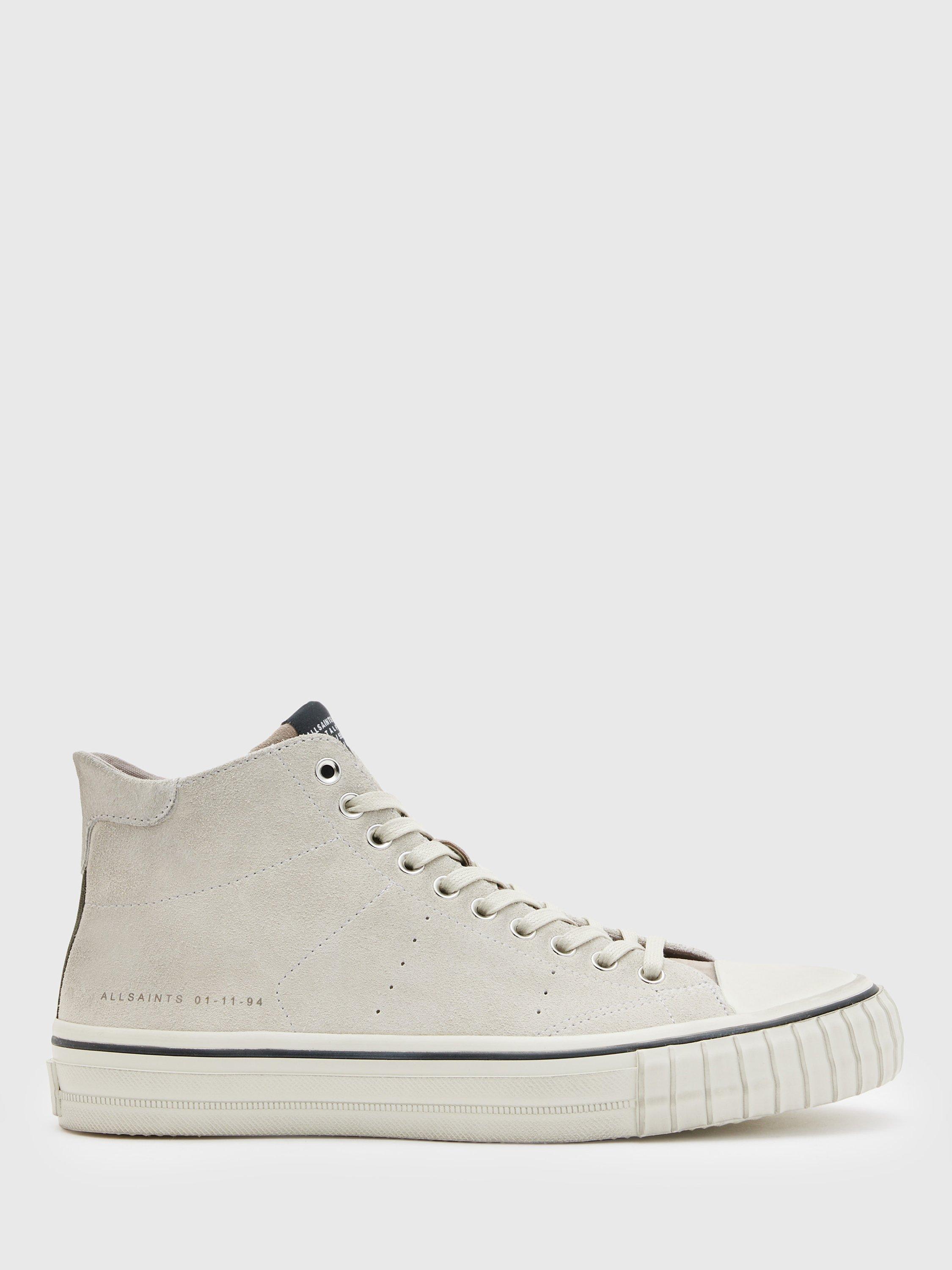 AllSaints Lewis Leather High Top Trainers, Chalk White