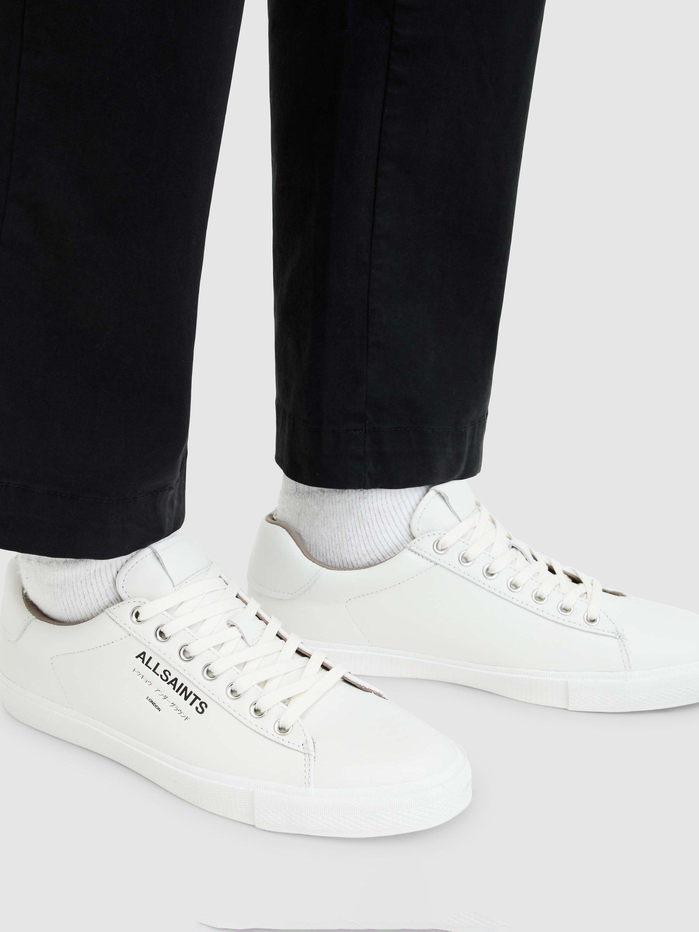 Product image 5 of 5, which shows AllSaints Underground Leather Trainers, Triple White, 7
