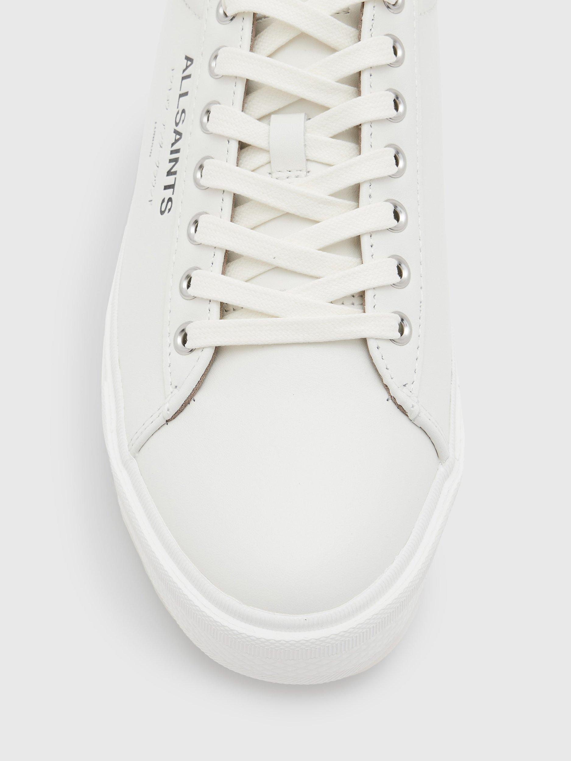 Product image 2 of 5, which shows AllSaints Underground Leather Trainers, Triple White, 7