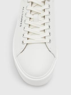 AllSaints Underground Leather Trainers - view 2, Triple White