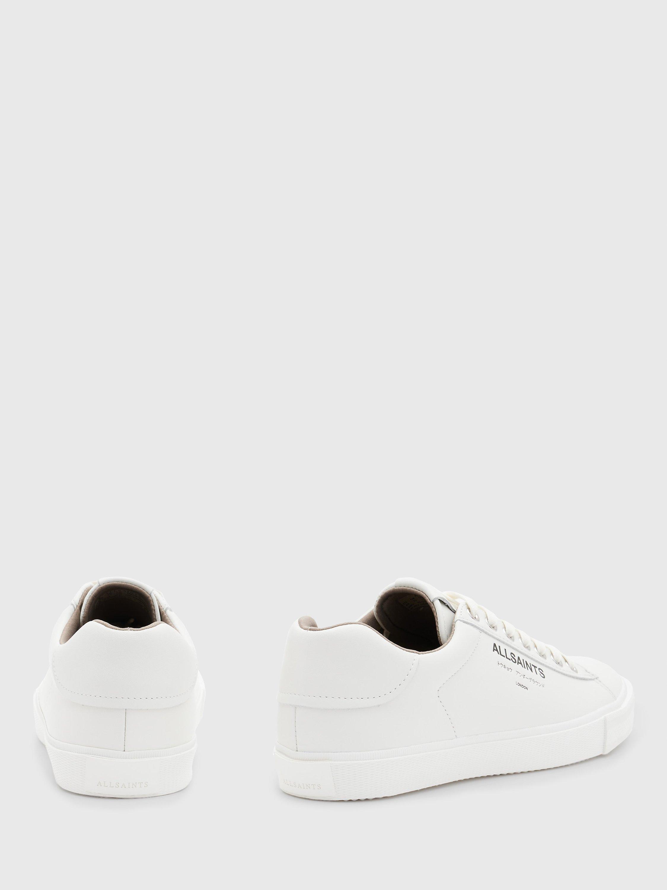 Product image 4 of 5, which shows AllSaints Underground Leather Trainers, Triple White, 7