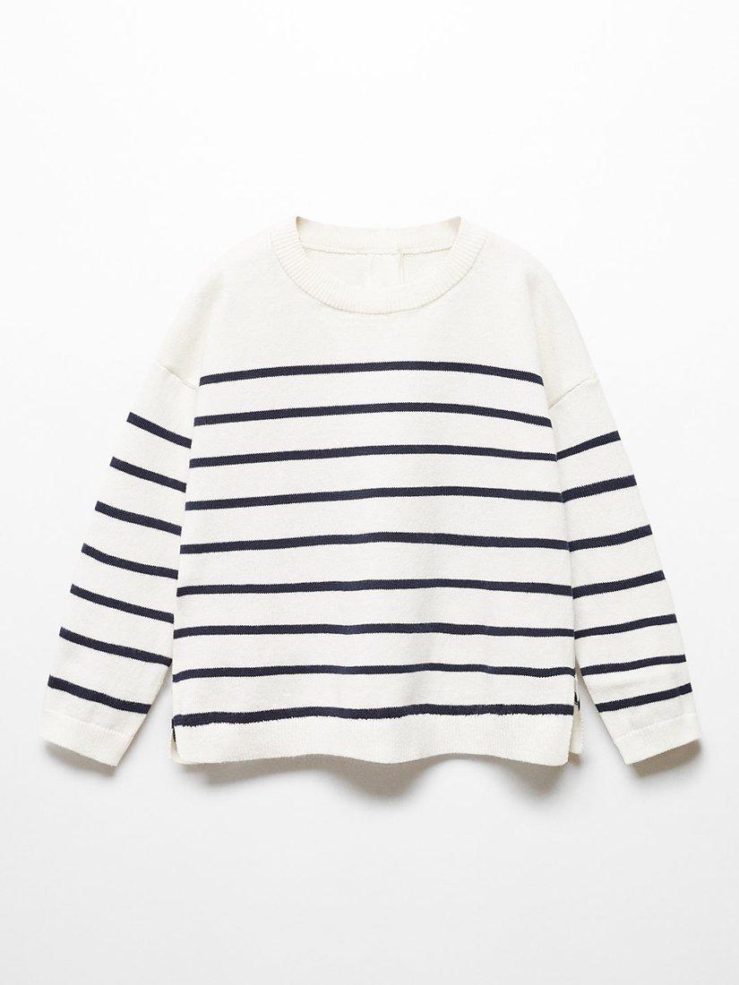 Mango Baby Stripe Jumper, Natural White