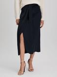 Reiss Bella Wrap Midi Skirt, Navy