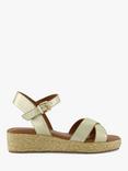 Dune London Wide Fit Linnie Leather Cross Strap Sandals, Gold