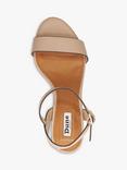 Dune London Wide Fit Jelly Leather Block Heel Sandals, Blush