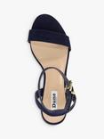 Dune Wide Fit Memee Suede Block Heel Sandals, Navy