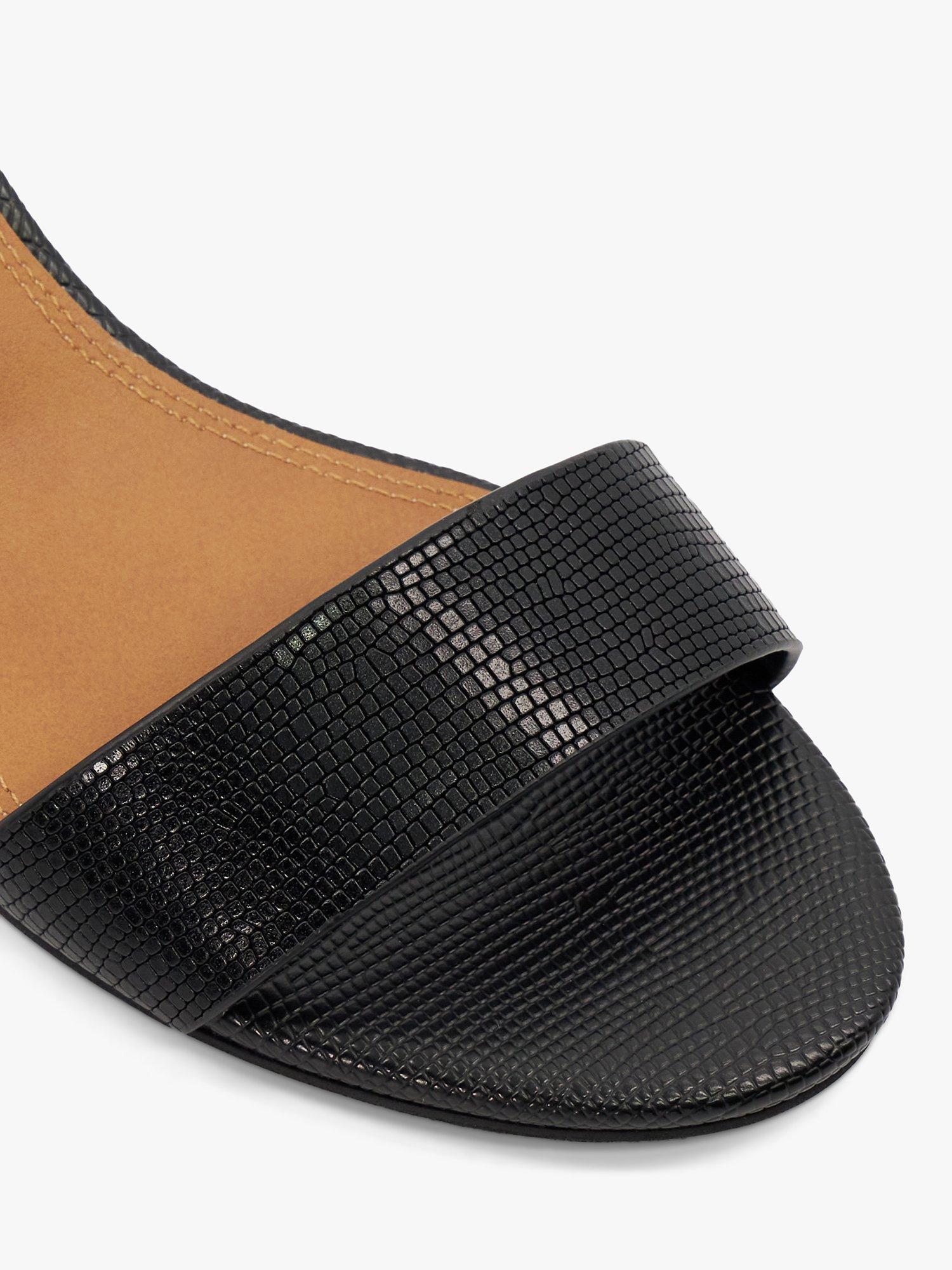 Dune Wide Fit Jelly Leather Block Heel Sandals, Black, EU37
