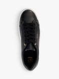 Dune Eastern Leather Low Top Trainers, Black, Black-leather