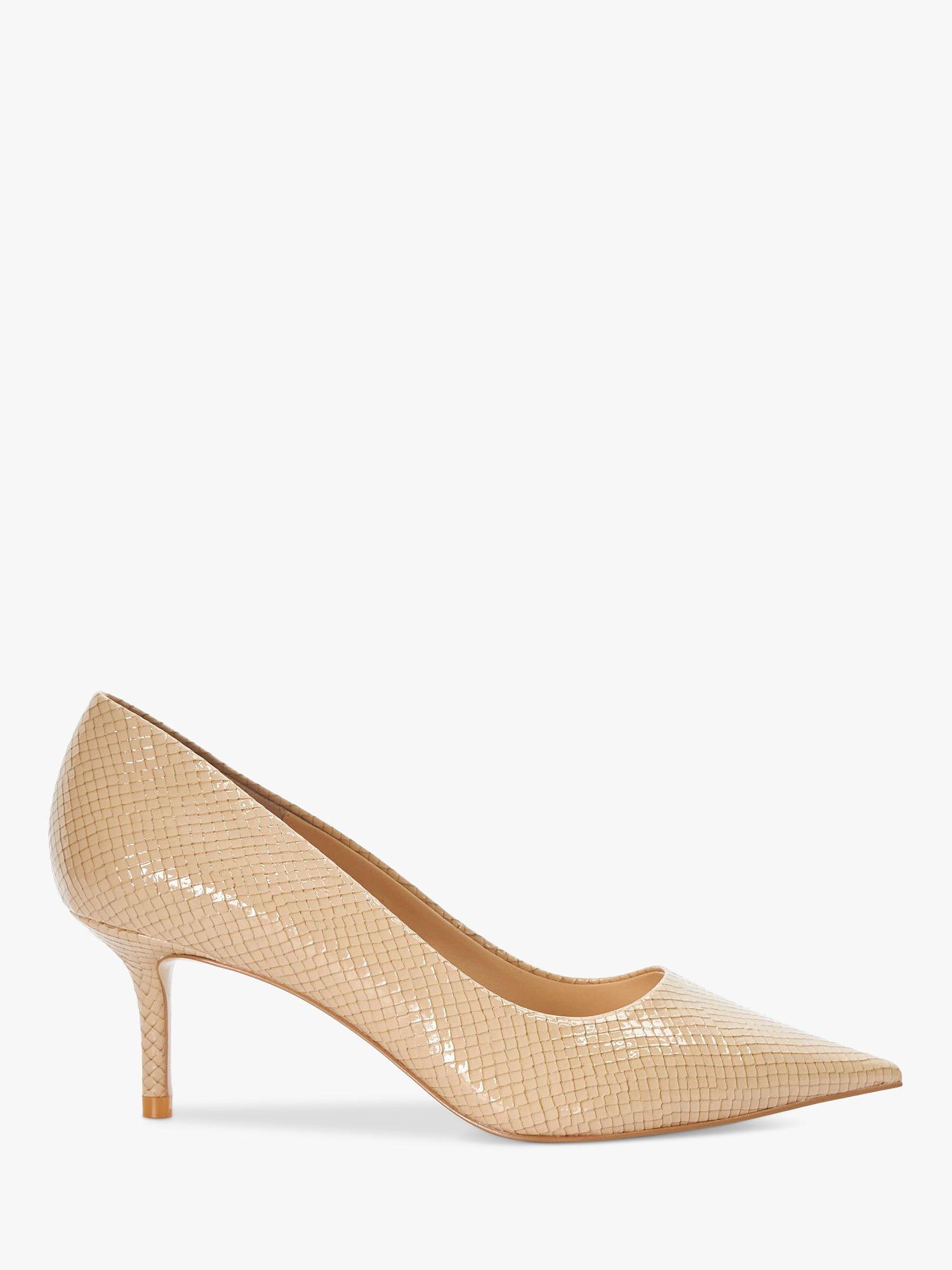 Dune Absolute Reptile Mid Heel Court Shoes Blush