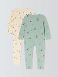 John Lewis Baby Acorn Print Sleepsuit, Pack of 2, Multi