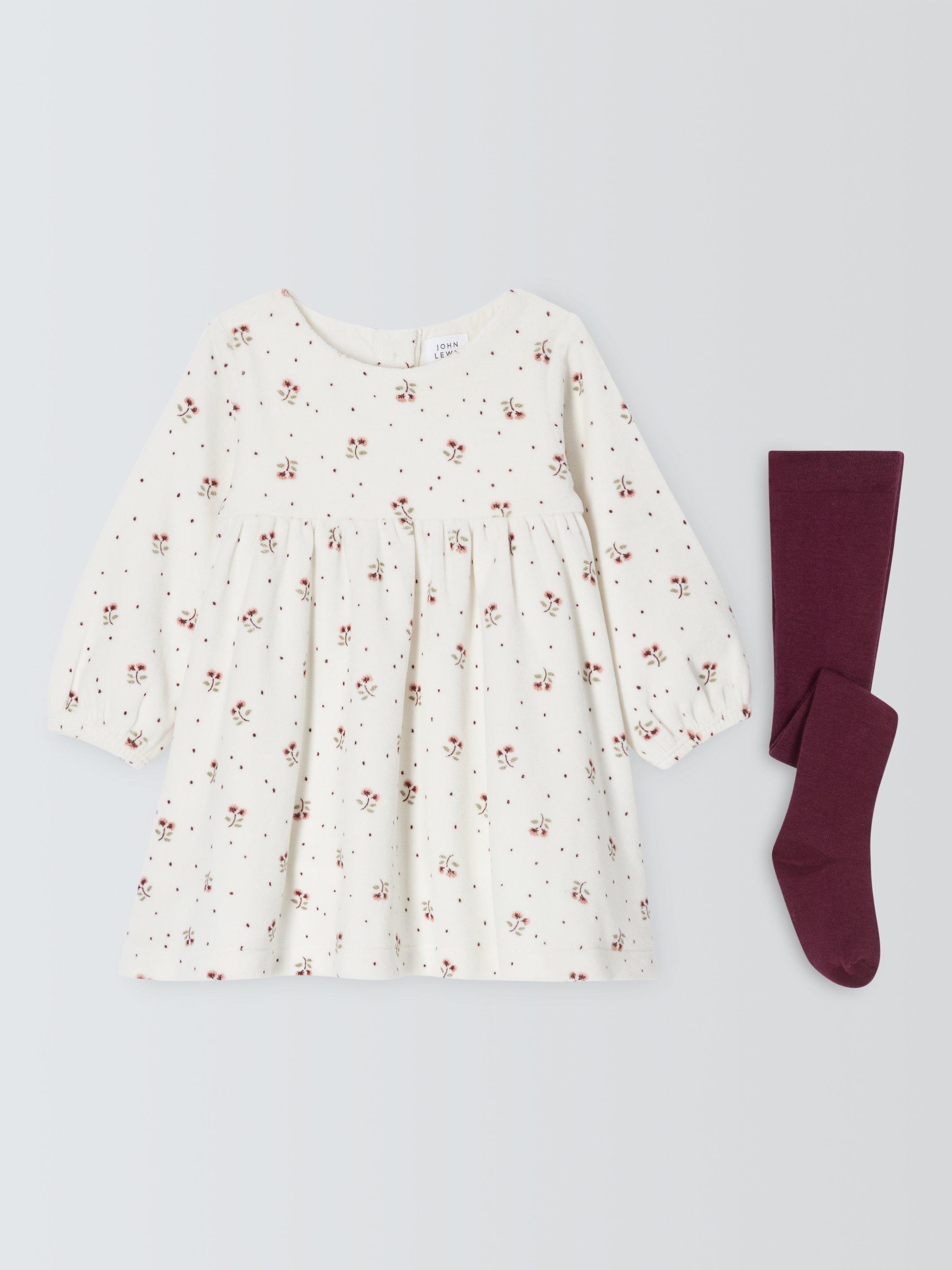 Baby Floral Dress and Tights Set, Multi