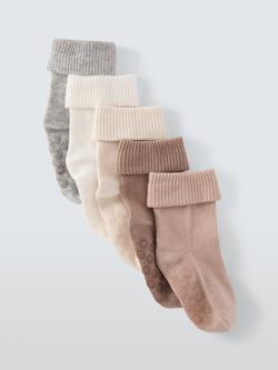 John Lewis Baby Organic Cotton Rich Socks, Multi, Multi