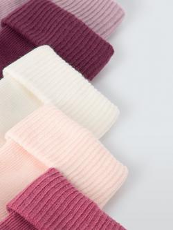 John Lewis Baby Organic Cotton Rich Roll Top Socks, Multi - view 2, Multi