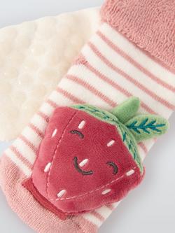 John Lewis Baby Strawberry Rattle Socks, Pack of 2, Multi - view 2, Multi