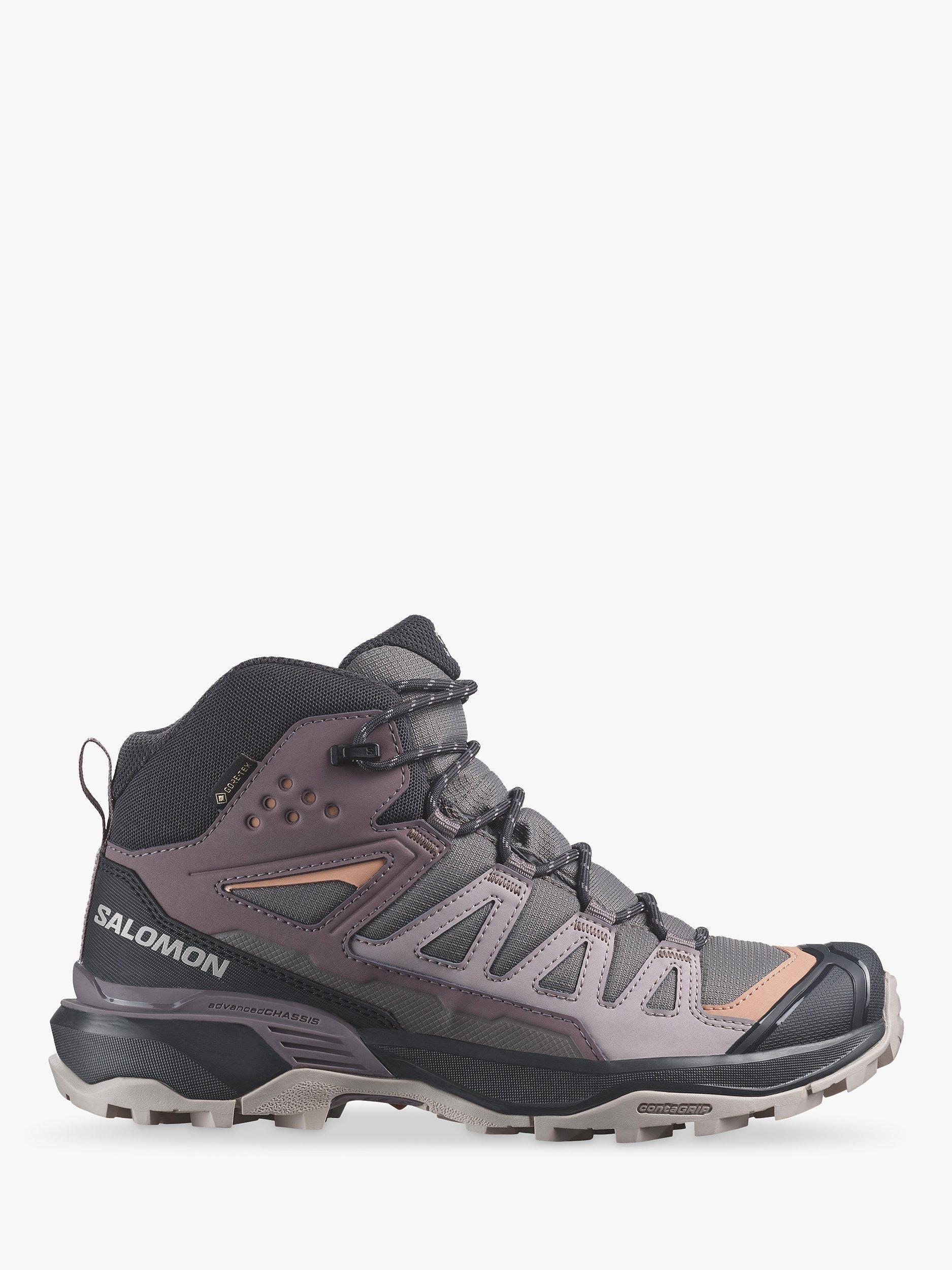 Product image 1 of 6, which shows Salomon X Ultra 360 Mid Gore-Tex Women's Boots, Plum Kitten/Phantom, 6.5