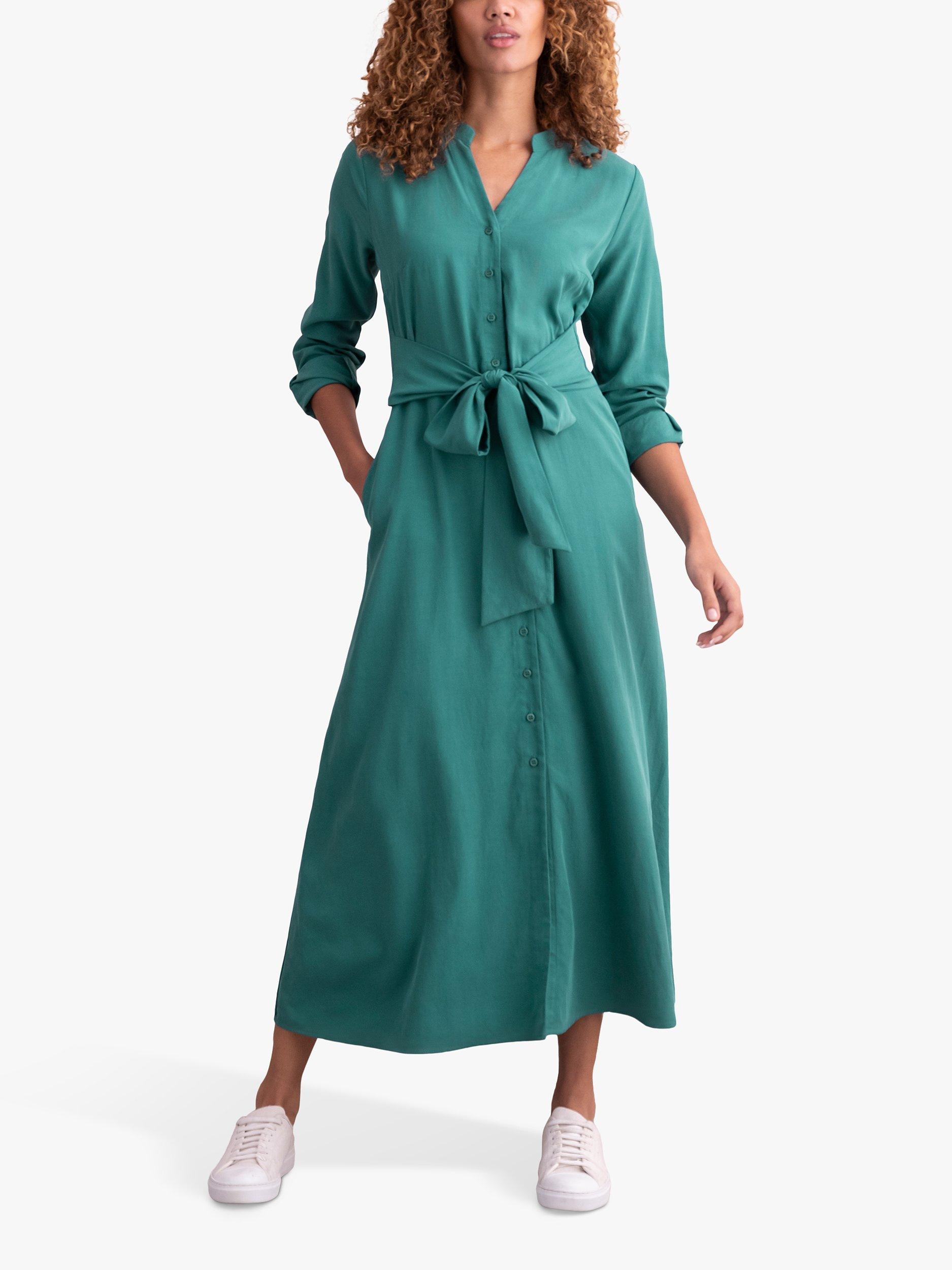 Celtic & Co. Tie Lyocell Front Midi Dress, Sea Green