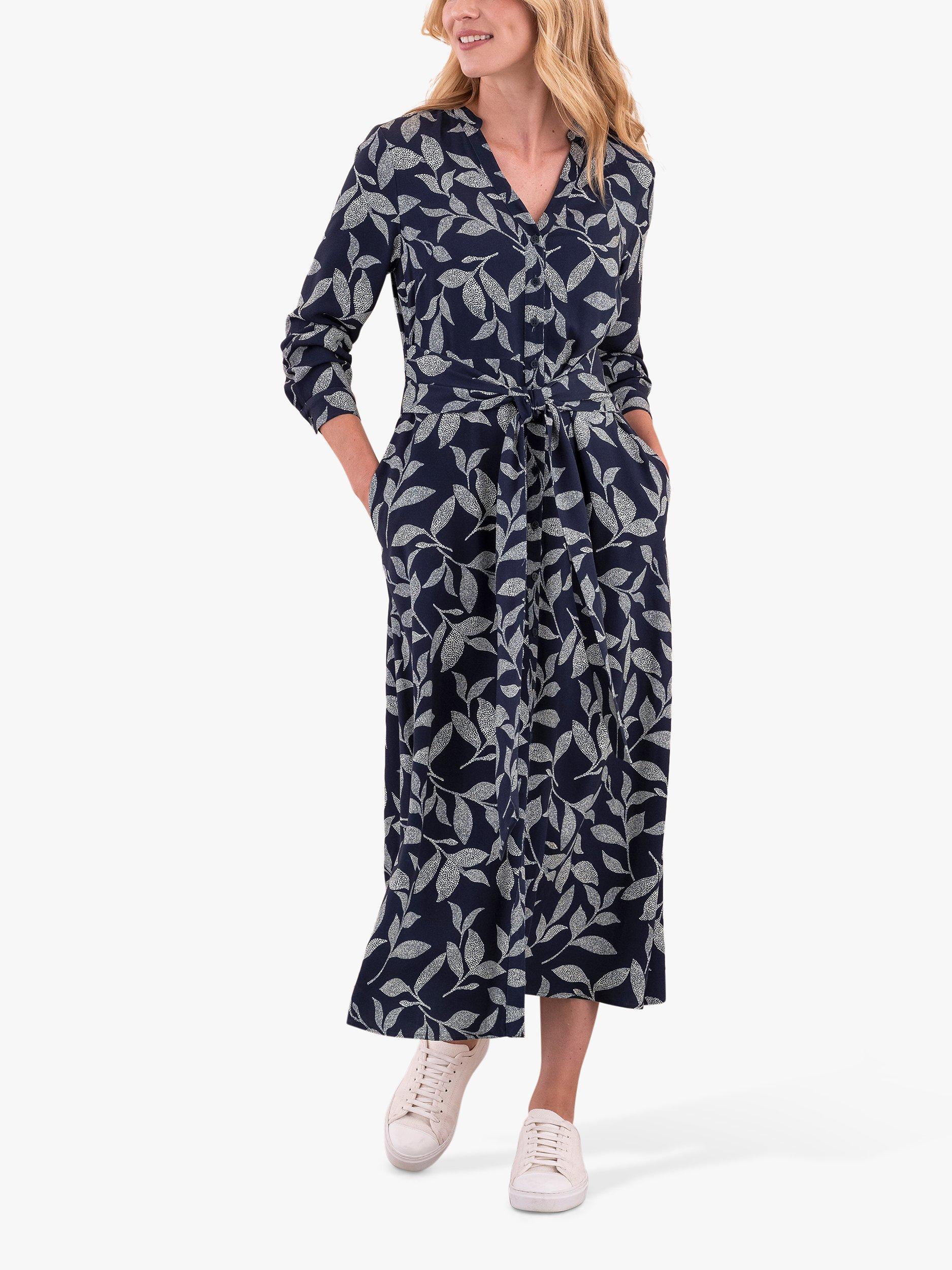 Celtic & Co. Tie Front Midi Dress, Dark Navy