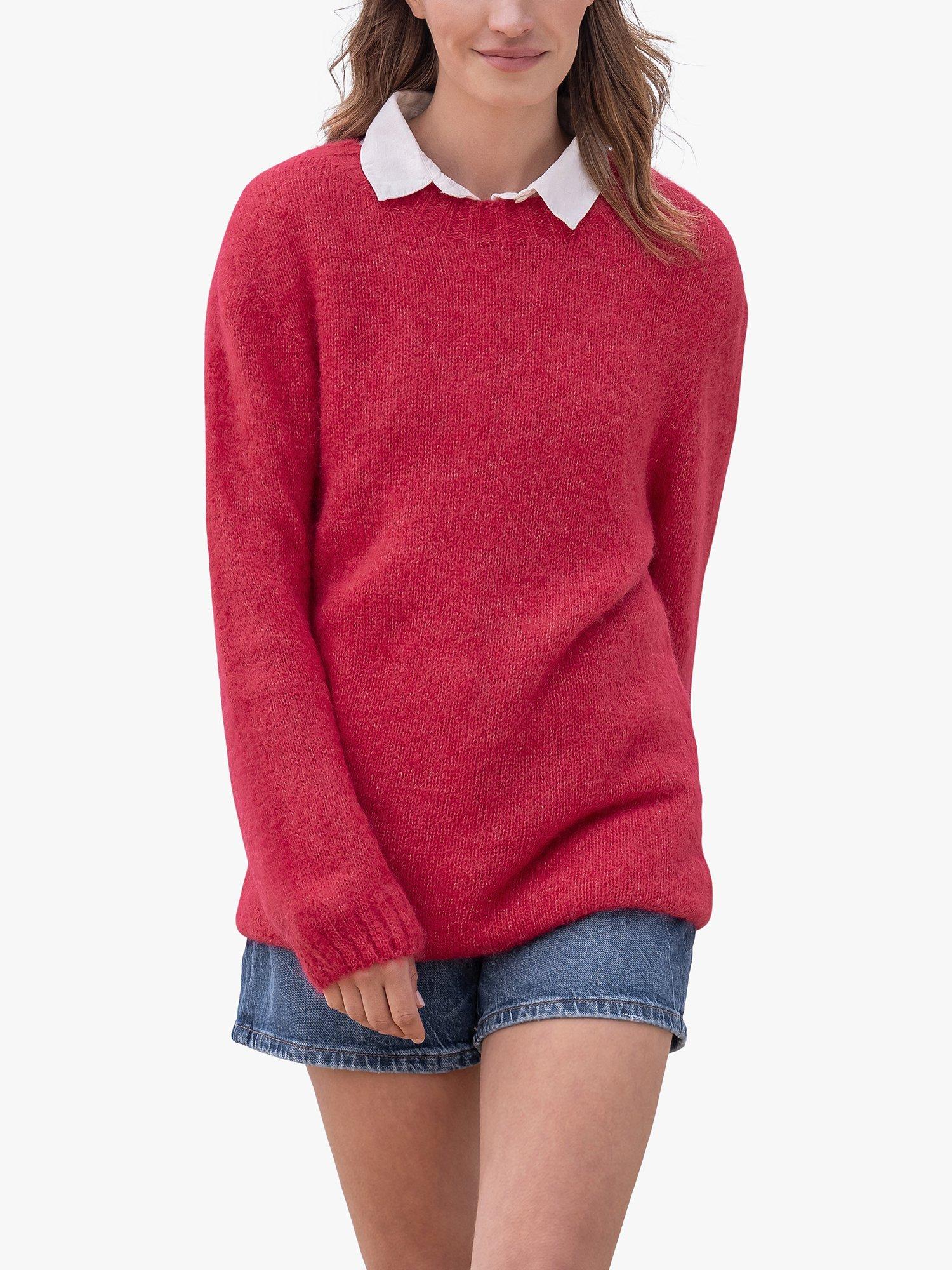 Celtic & Co. Alpaca Cotton Slouch Jumper, Raspberry