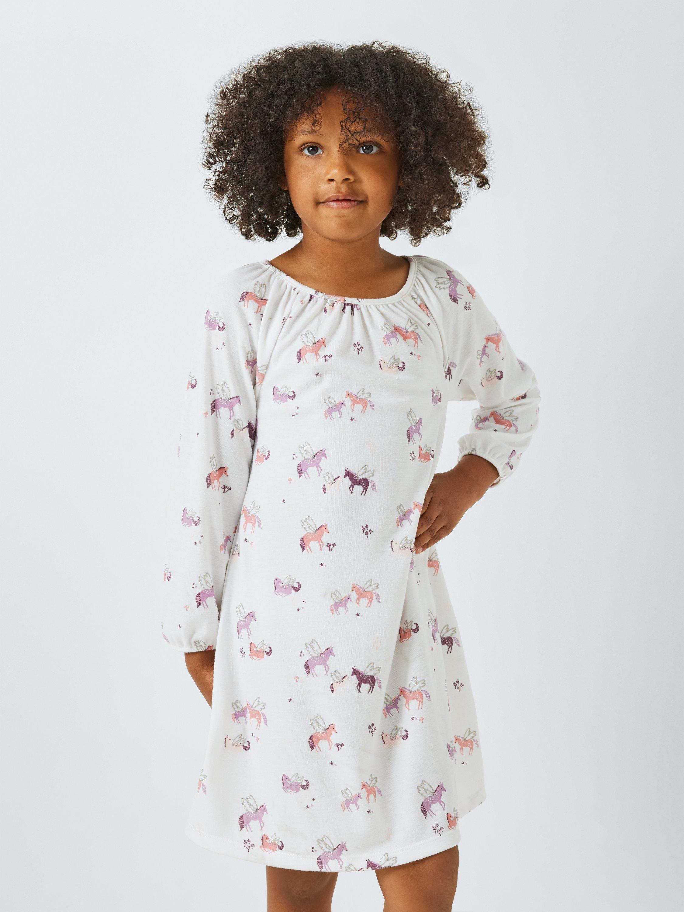 John Lewis Kids Glitter Unicorn Night Dress White